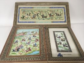 Three 20th Century Middle Eastern framed pictures