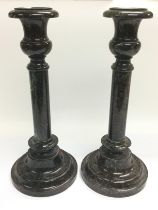 A pair of late Victorian Cornish serpentine marble