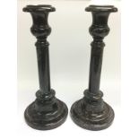 A pair of late Victorian Cornish serpentine marble