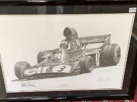 Alan Stammers limited edition 86/250 signed print signed by Jackie Stewart. (Catagory D)