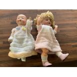 A 2 Armand Marseille German porcelain dolls. (B)