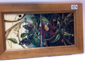 A Moorcroft tiled panel in the Hartring pattern. 4