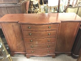 A reproduction Mahogany bow fronted sideboard , ap