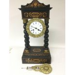 A circa 1870s French Portico clock by J Sewell & C