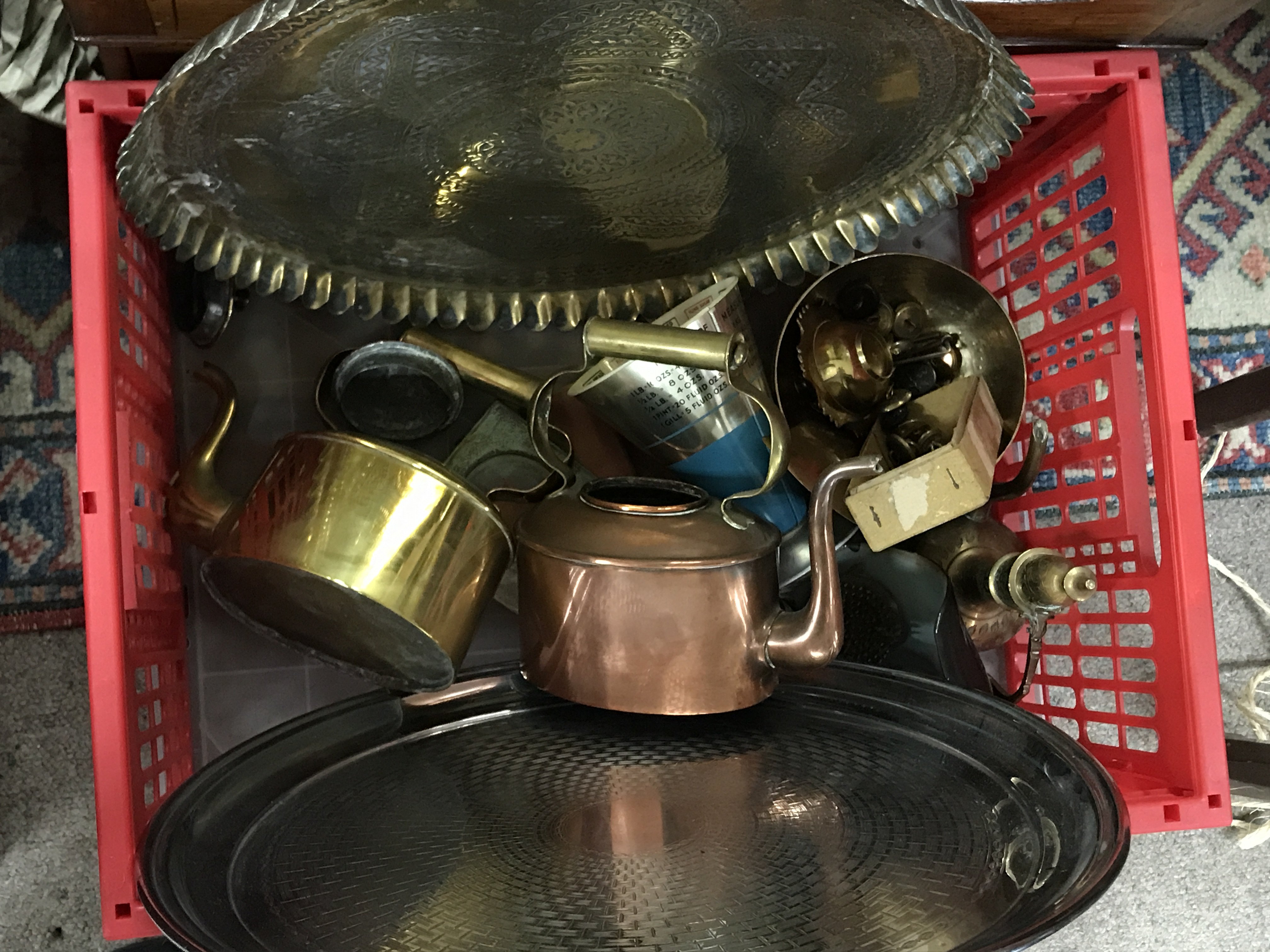 A Collection of Indian brass ware and other includ