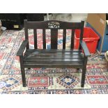 A small oak wood childs bench, dimensions 38x68x60