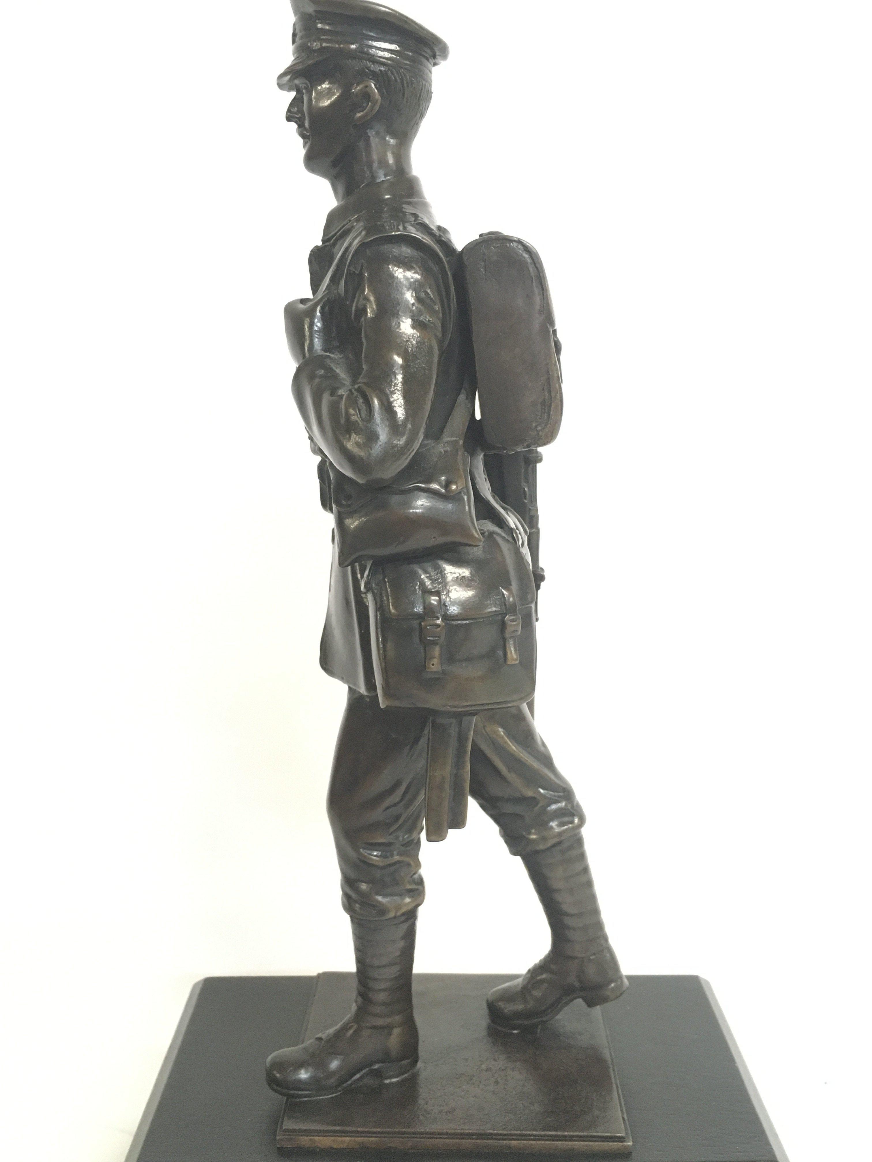 A bronze figure by Stadder of a WW1/2 Welsh genera - Image 6 of 7