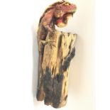 A wood Carving of a Iguana. Approx height 55 Cm.