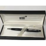 A Mont Blanc Pen in a fitted box the top band with