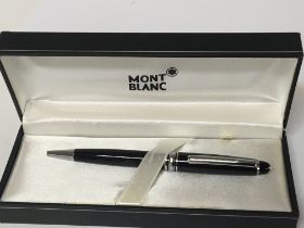 A Mont Blanc Pen in a fitted box the top band with
