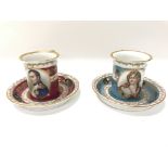 A limoges porcelain cabinet cup and saucers set fe