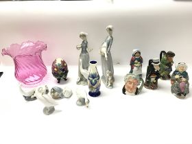 A collection o ceramics and other including Lladro and royal Doulton etc. Postage D