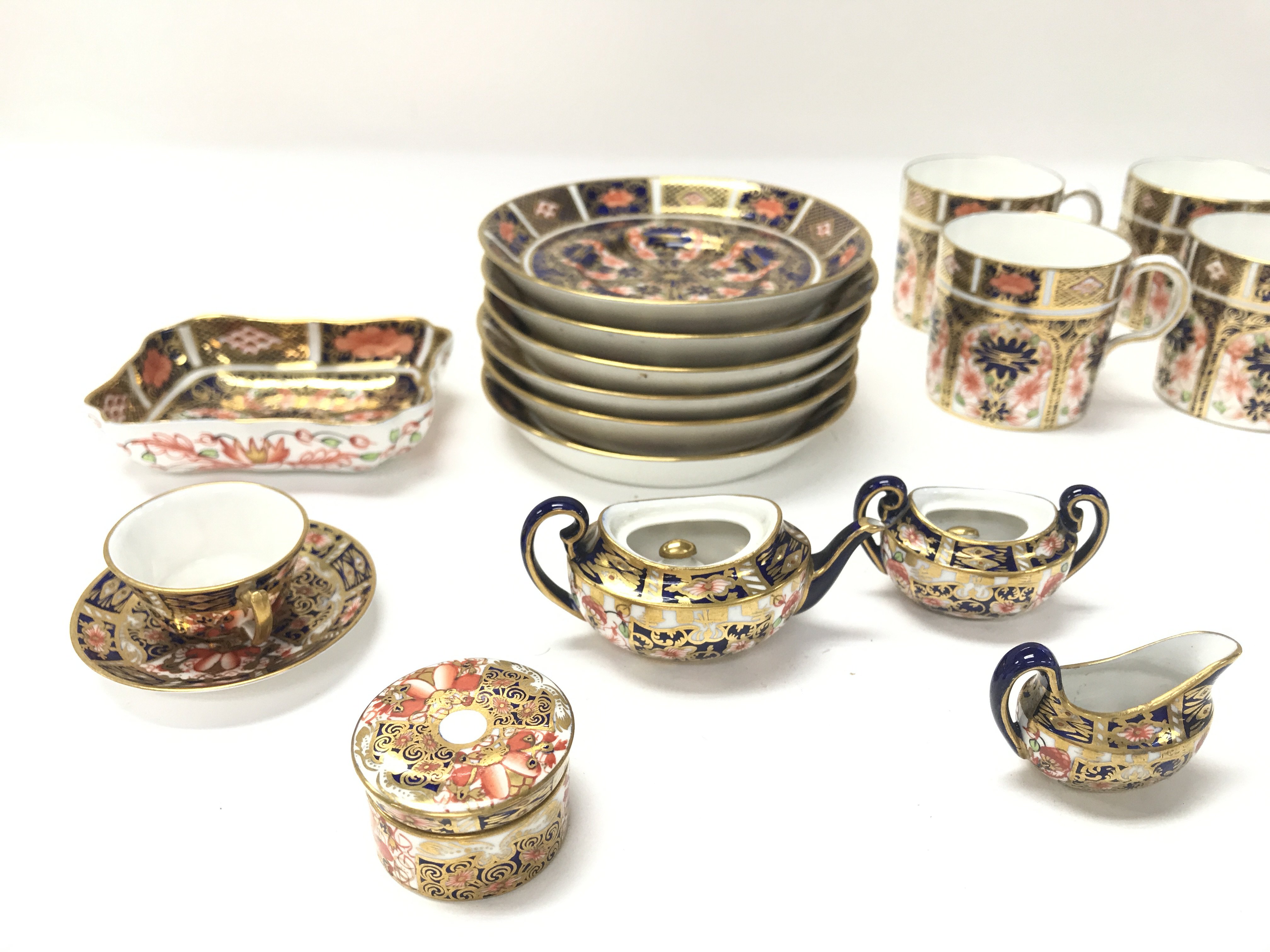 A royal crown derby old Imari coffee set. - Image 2 of 3