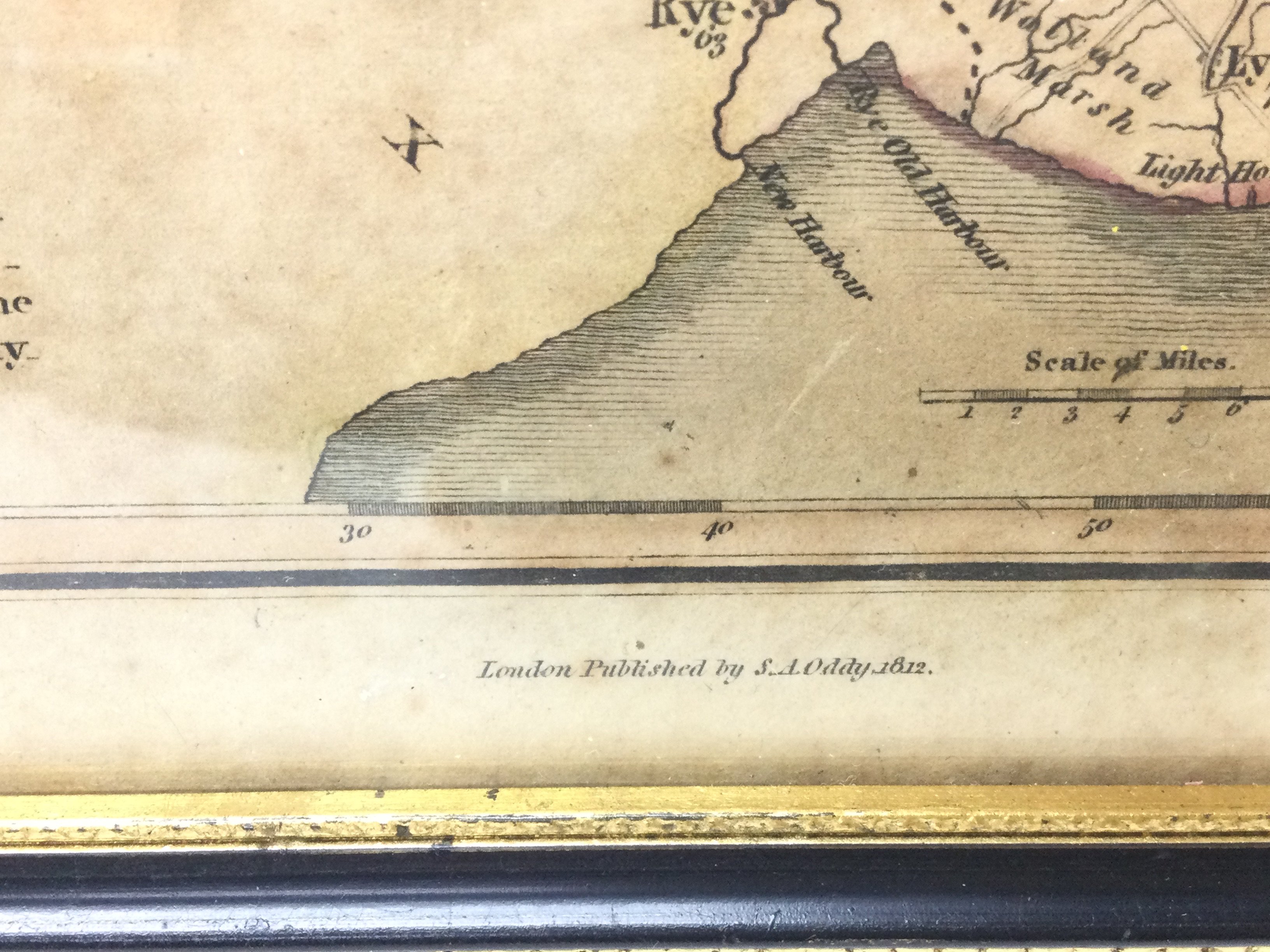 A Framed 1812 Hand Coloured Map Of Kent by S.A. Od - Image 2 of 2