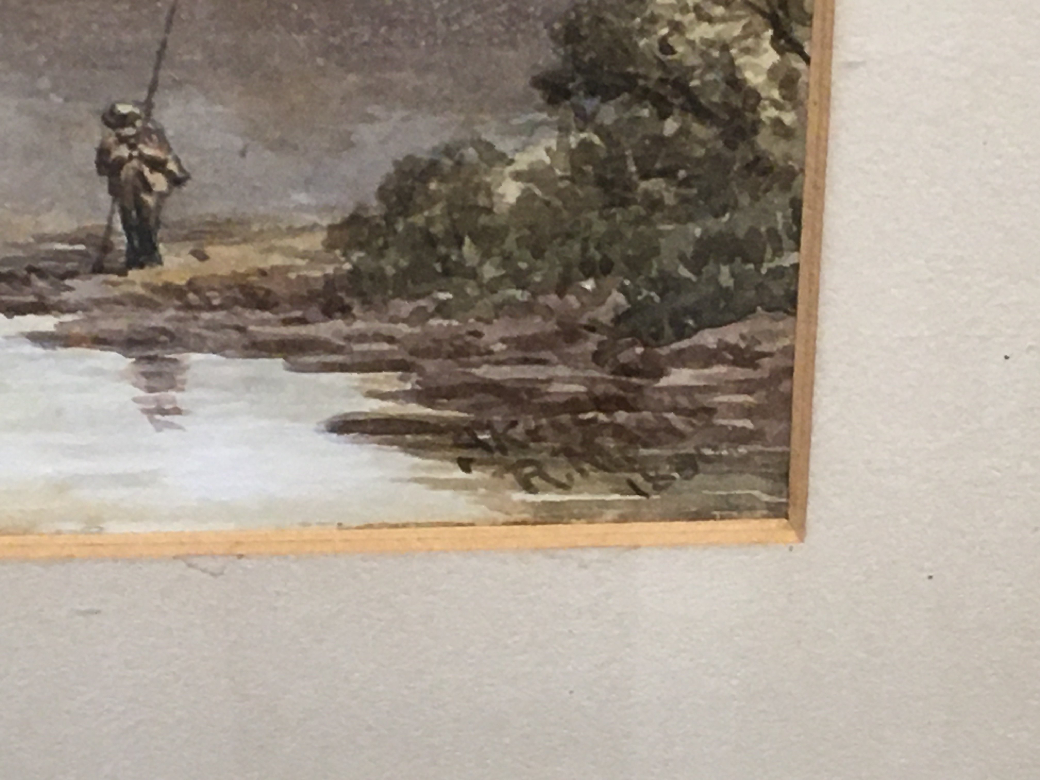 A framed 19th century watercolour study of a river - Image 2 of 5