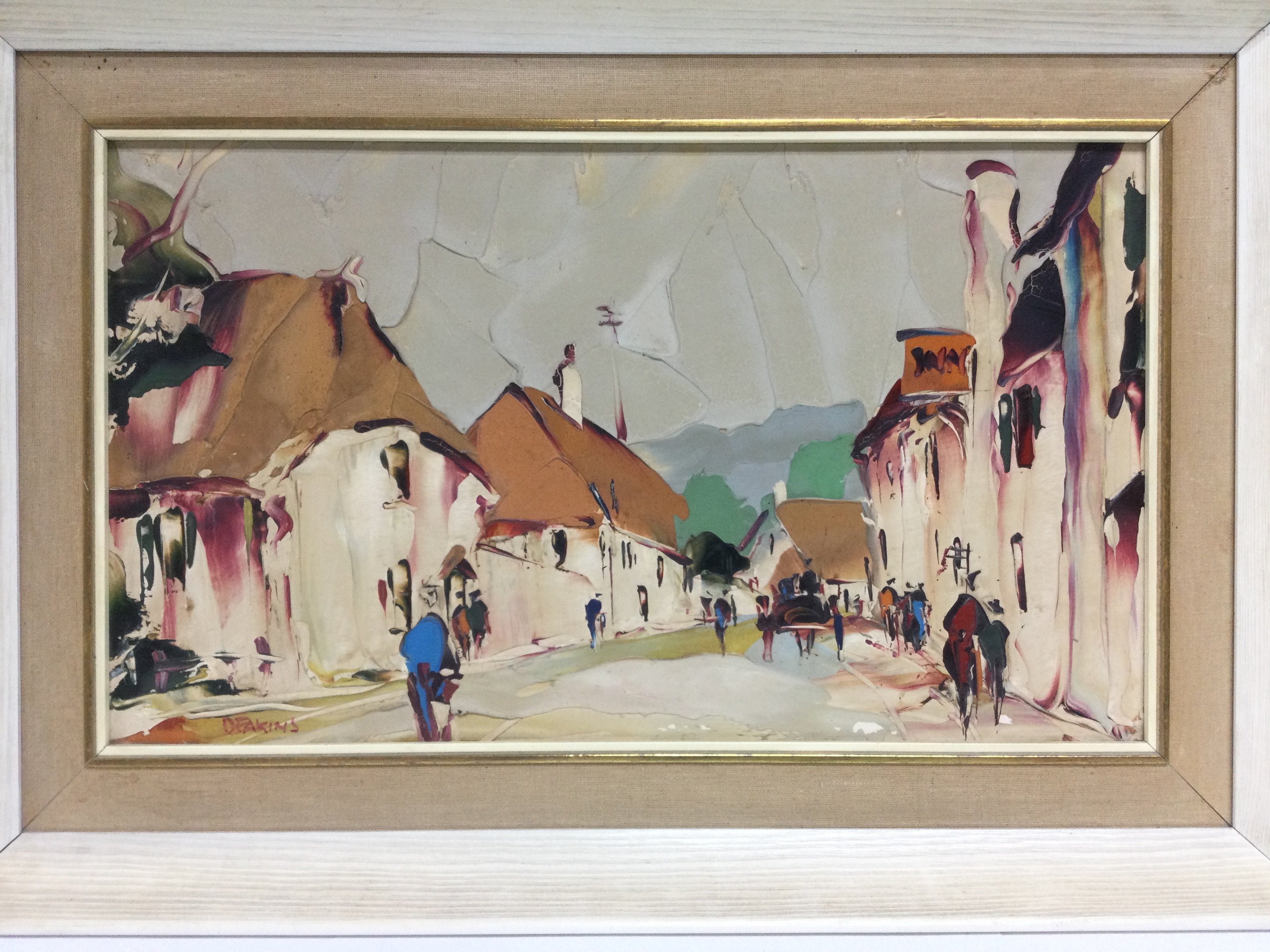 Two George Deakins oil on boards, approx 65cm x 44 - Image 2 of 2