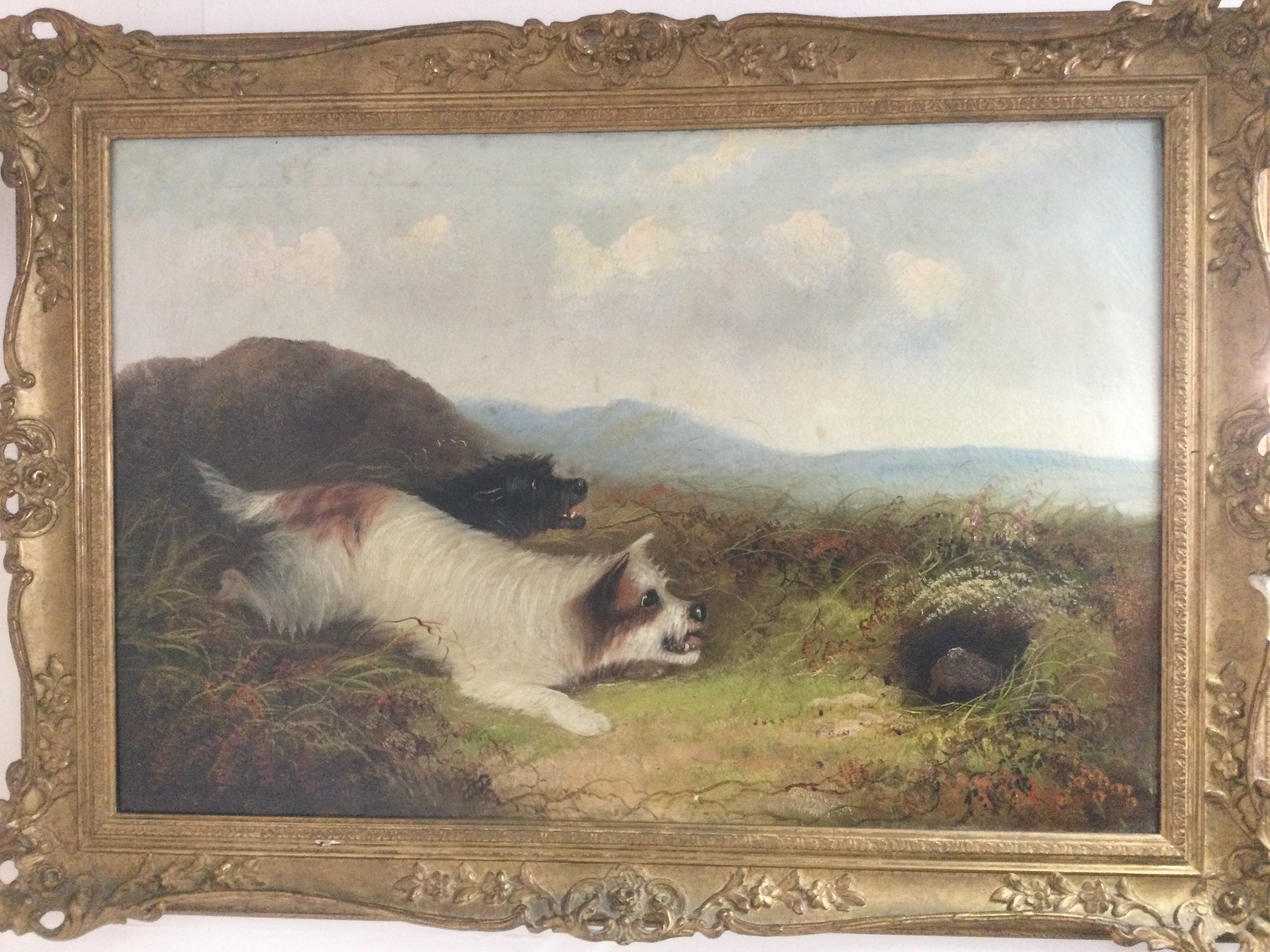 George Armfield 1808-1893. A gilt framed oil on ca