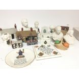 A collection of large size WH Goss crested china a