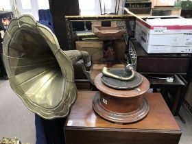 A reproduction hmv gramophone.