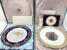 Two limited edition Spode plates with paperwork and cases.