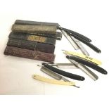 Vintage straight razors including cased Taylors Ey