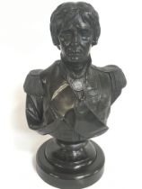 A Fredericks Bronze Admiral Lord Nelson bust. 32cm