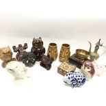A collection of ceramics and trinket boxes includi