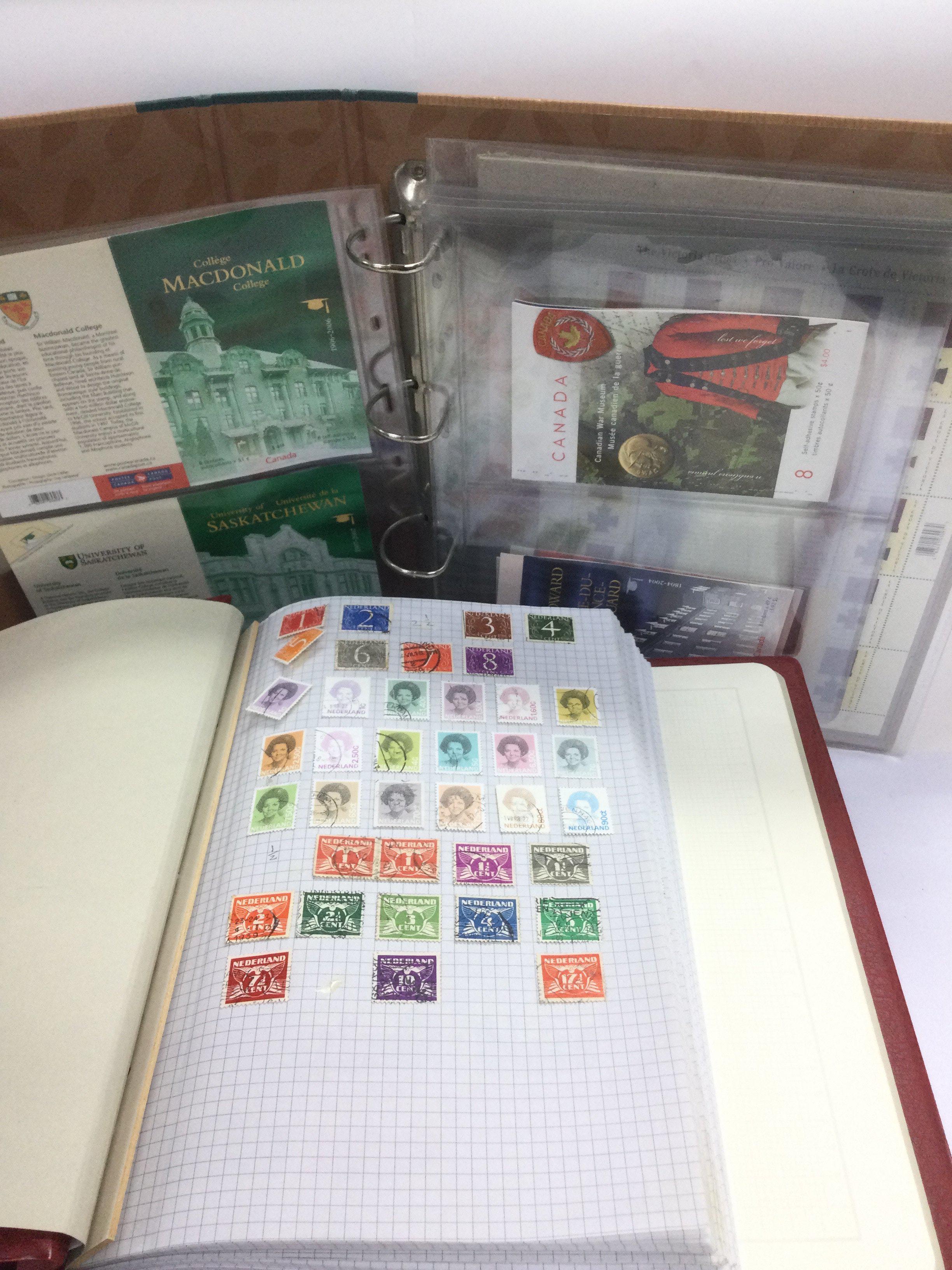 Two albums and three boxes of world stamps (5). Sh