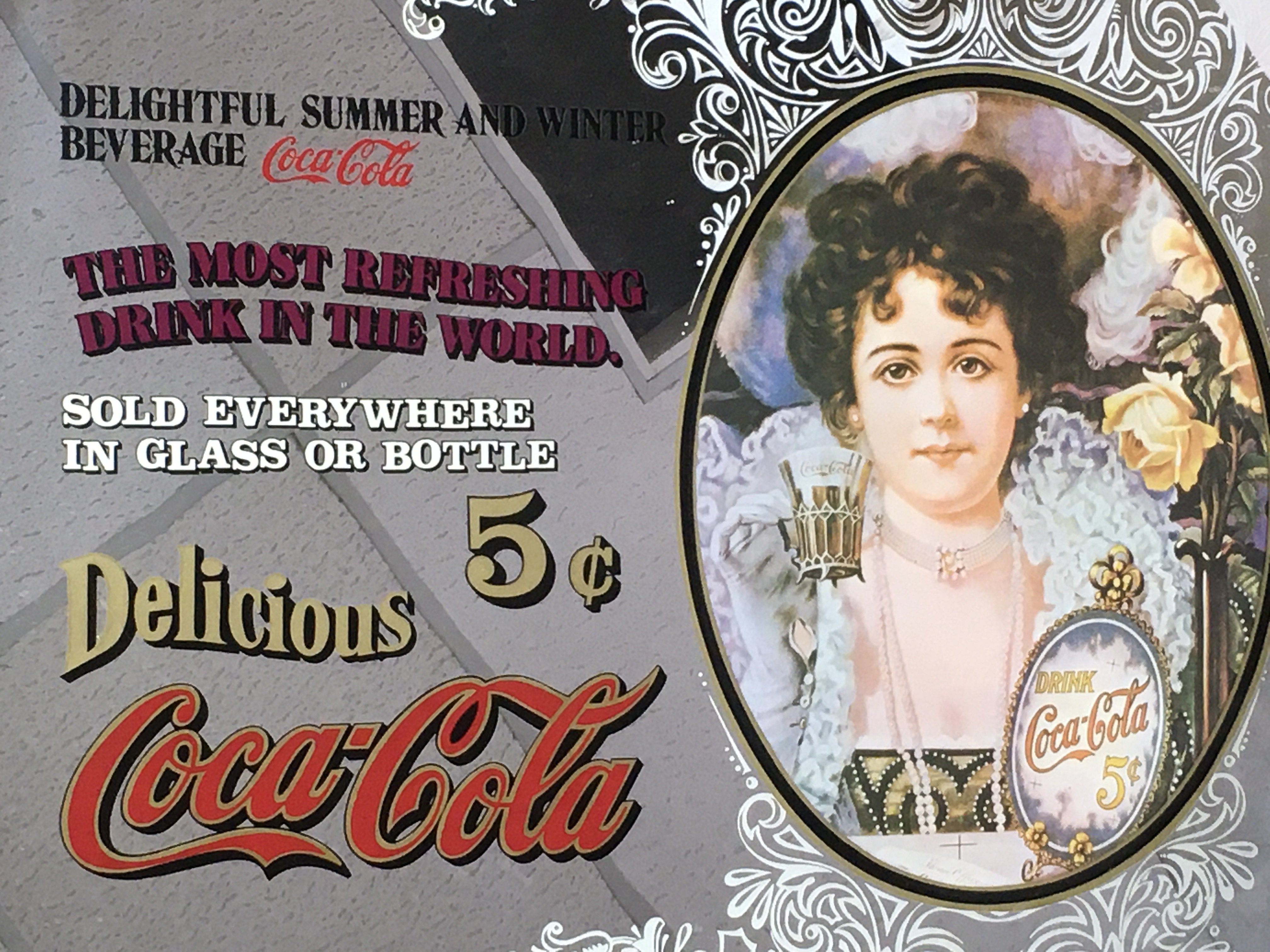 A vintage American Coca Cola advertising mirror. Dimensions 58x48cm This lot cannot be posted - Image 2 of 2