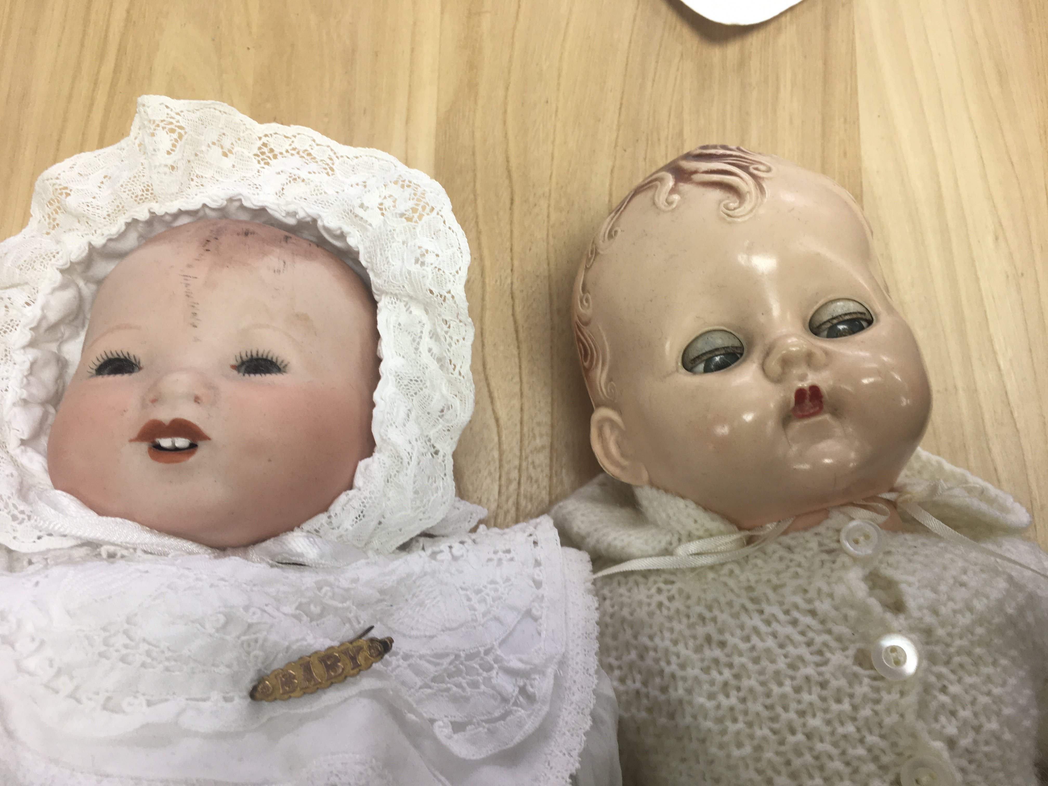 Three German bisque head dolls together with pram - Image 2 of 5