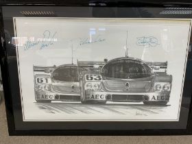 Peter Ratcliffe pencil signed Formula 1 print, additional signatures 96cm x 82cm 147/200 (D).