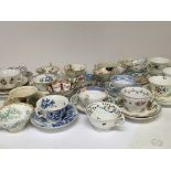 A collection of Victorian porcelain and ceramic cu