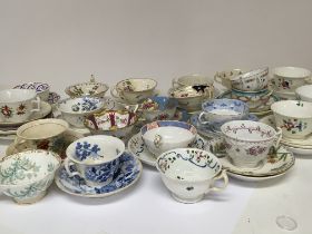 A collection of Victorian porcelain and ceramic cu