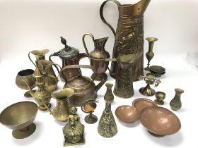 A collection of assorted brass wear.