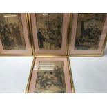 Four framed Utmaro woodblock prints. 39cm wide by 52cm high.