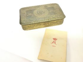Queen Mary 1914 Christmas fund Tin with cigarettes