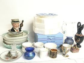 An assortment of ceramics including boxed Wedgewoo