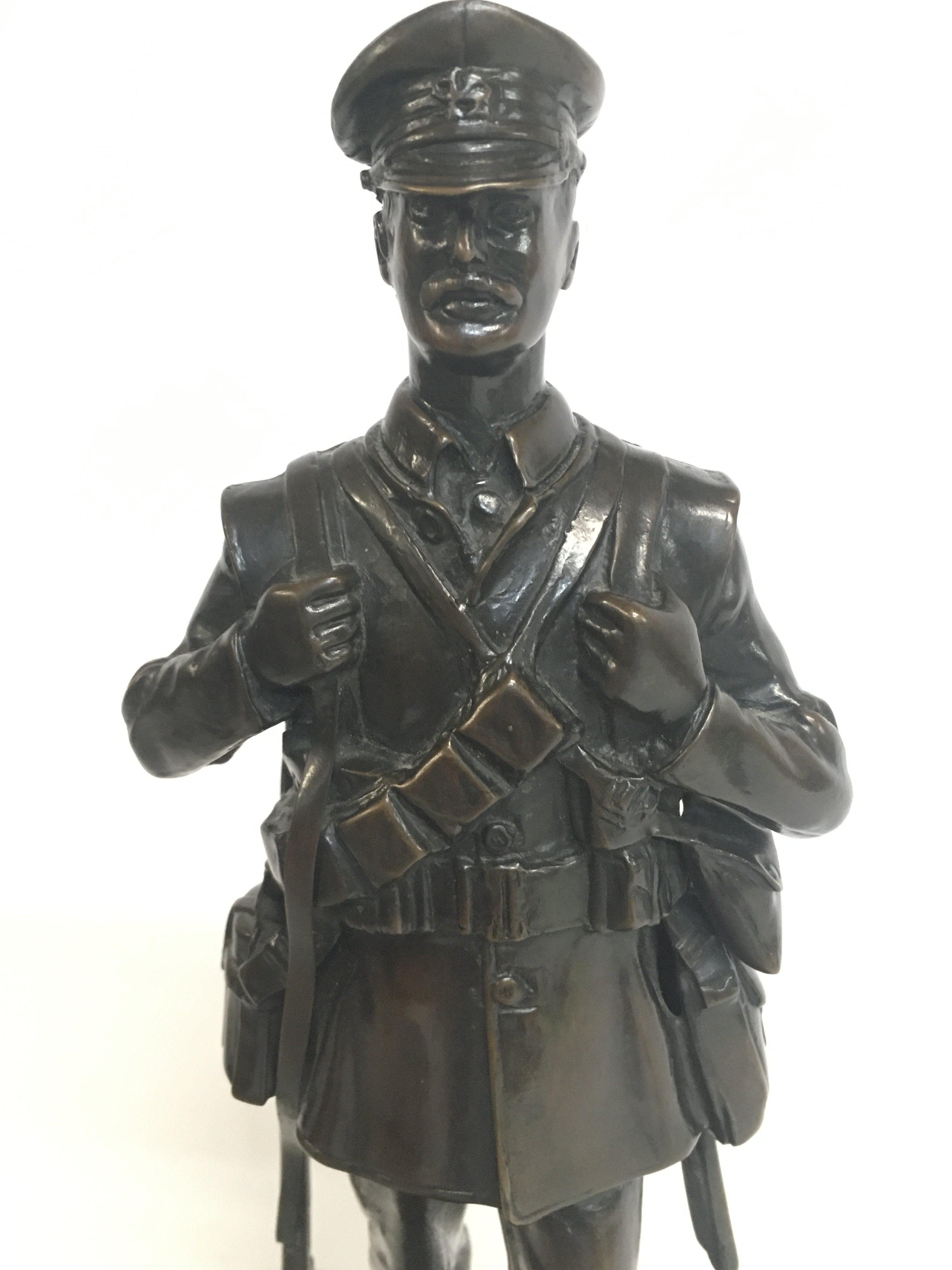 A bronze figure by Stadder of a WW1/2 Welsh genera - Image 2 of 7