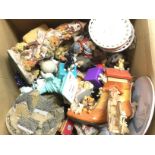 A Box Containing a Collection of Various Ceramics