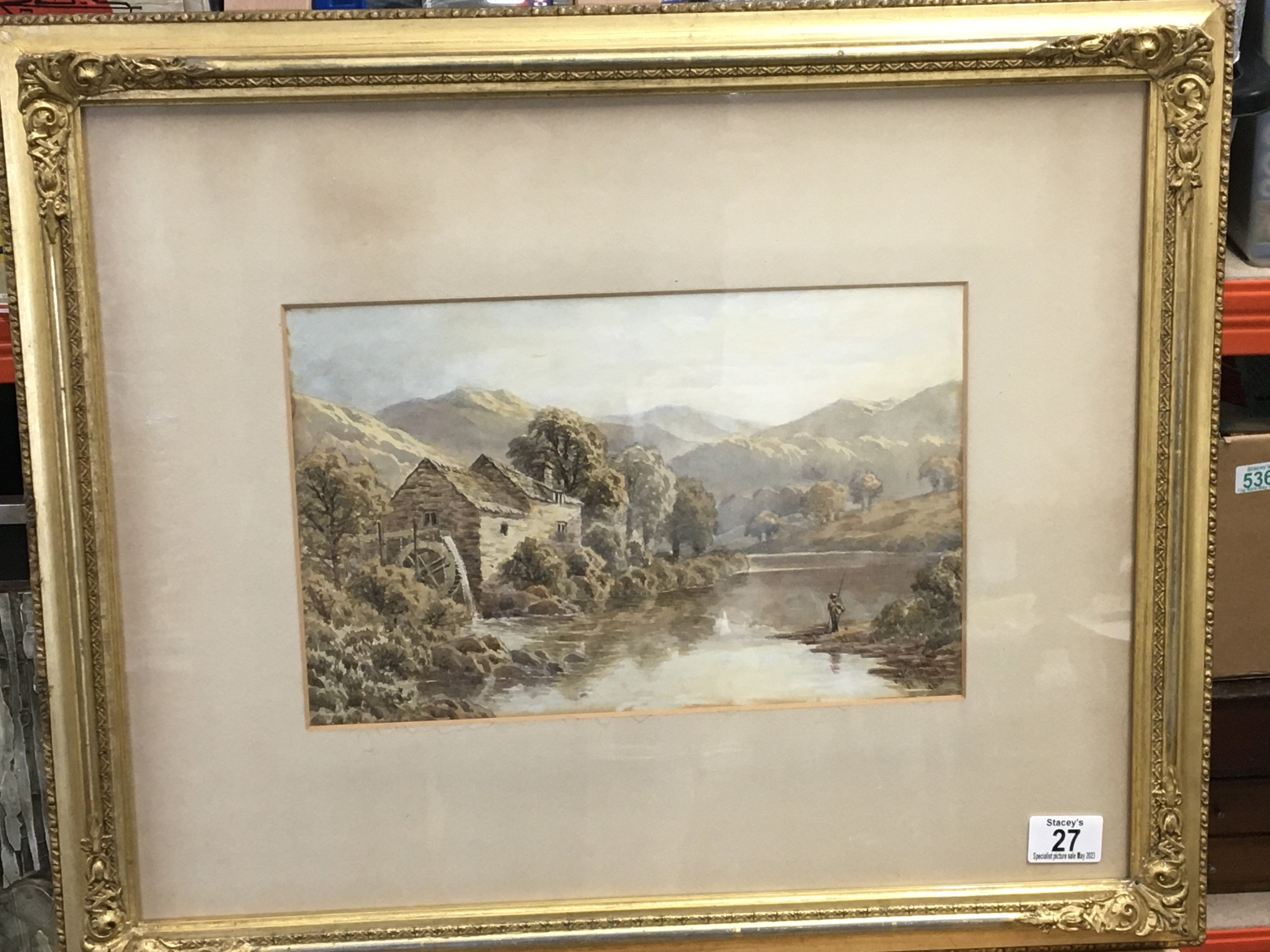 A framed 19th century watercolour study of a river - Image 3 of 5