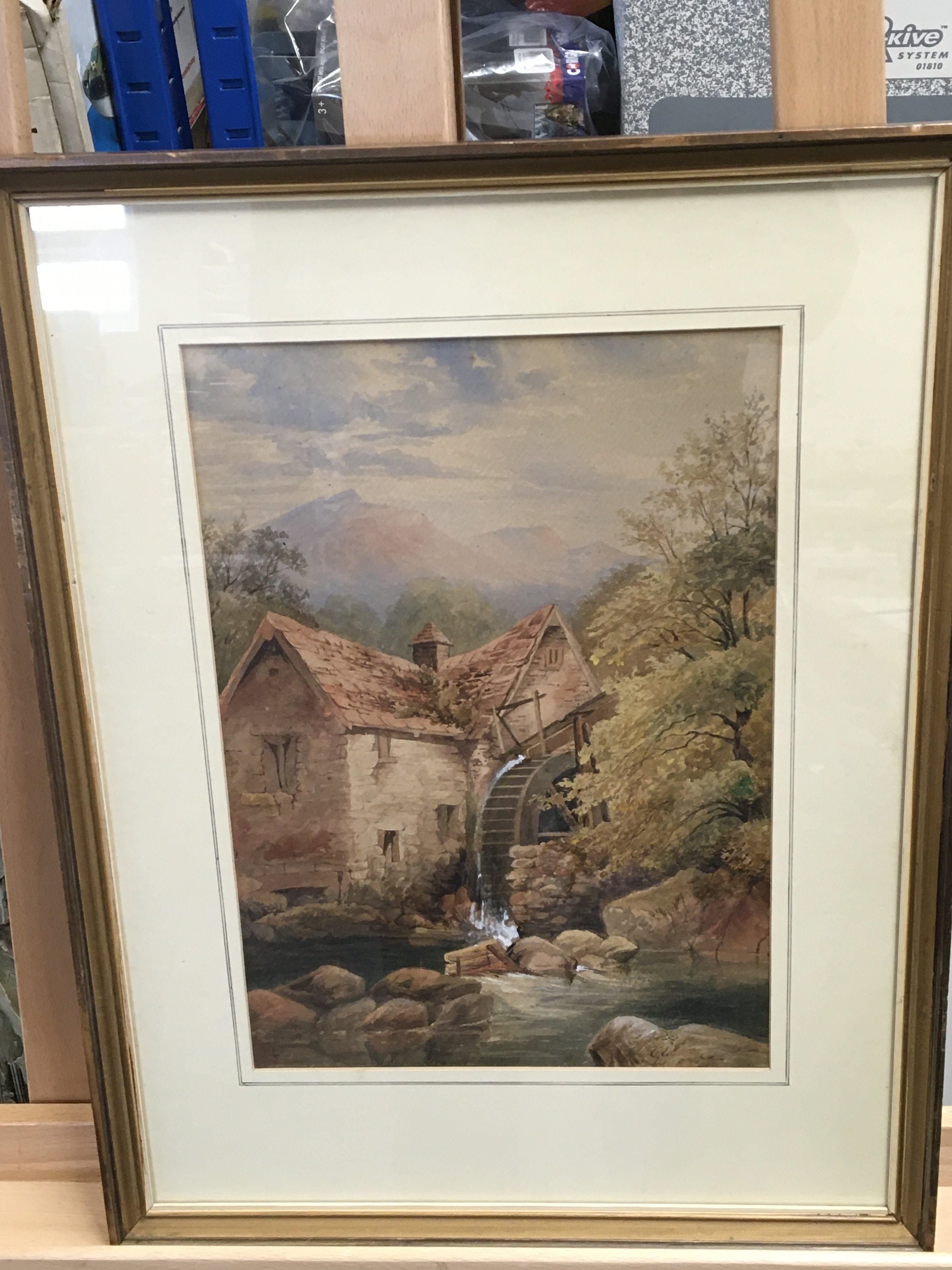 A framed 19th century watercolour study of a river - Image 5 of 5