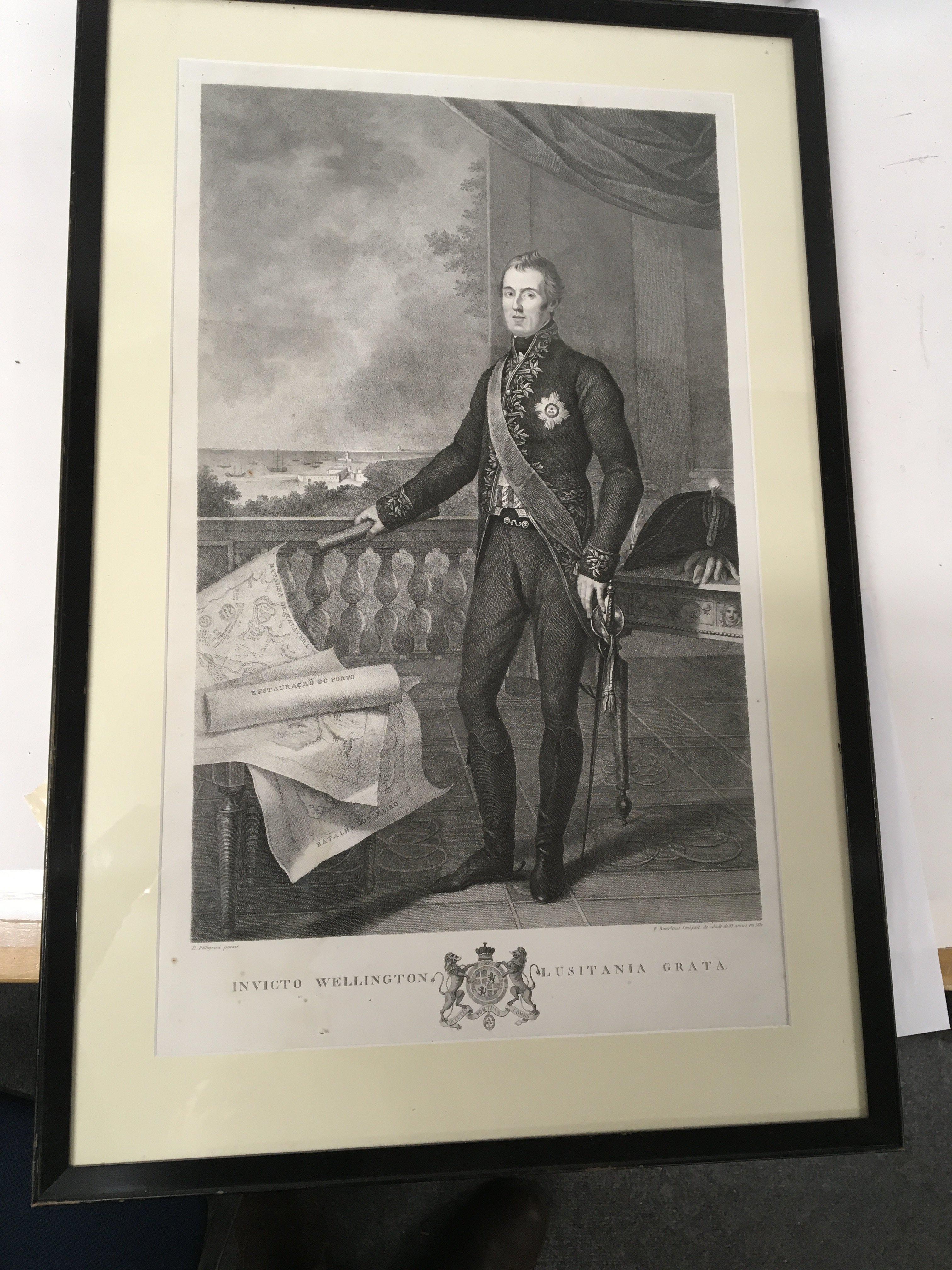 A framed black and white print of Wellington and t - Image 3 of 3