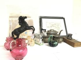 A mixed collection of items including Victorian cr