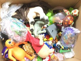 A Box Containing a Large Collection of Plastic Fig