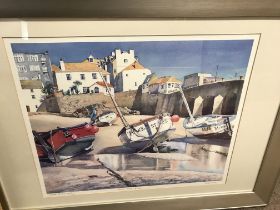 A limited edition print of harbour in st Ives by N