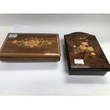 Two modern marquetry boxes.