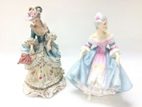 A Royal Doulton Southern Belle Figure and 1 Other