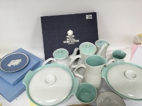 A collection of boxed Wedgwood Jasperware plates a