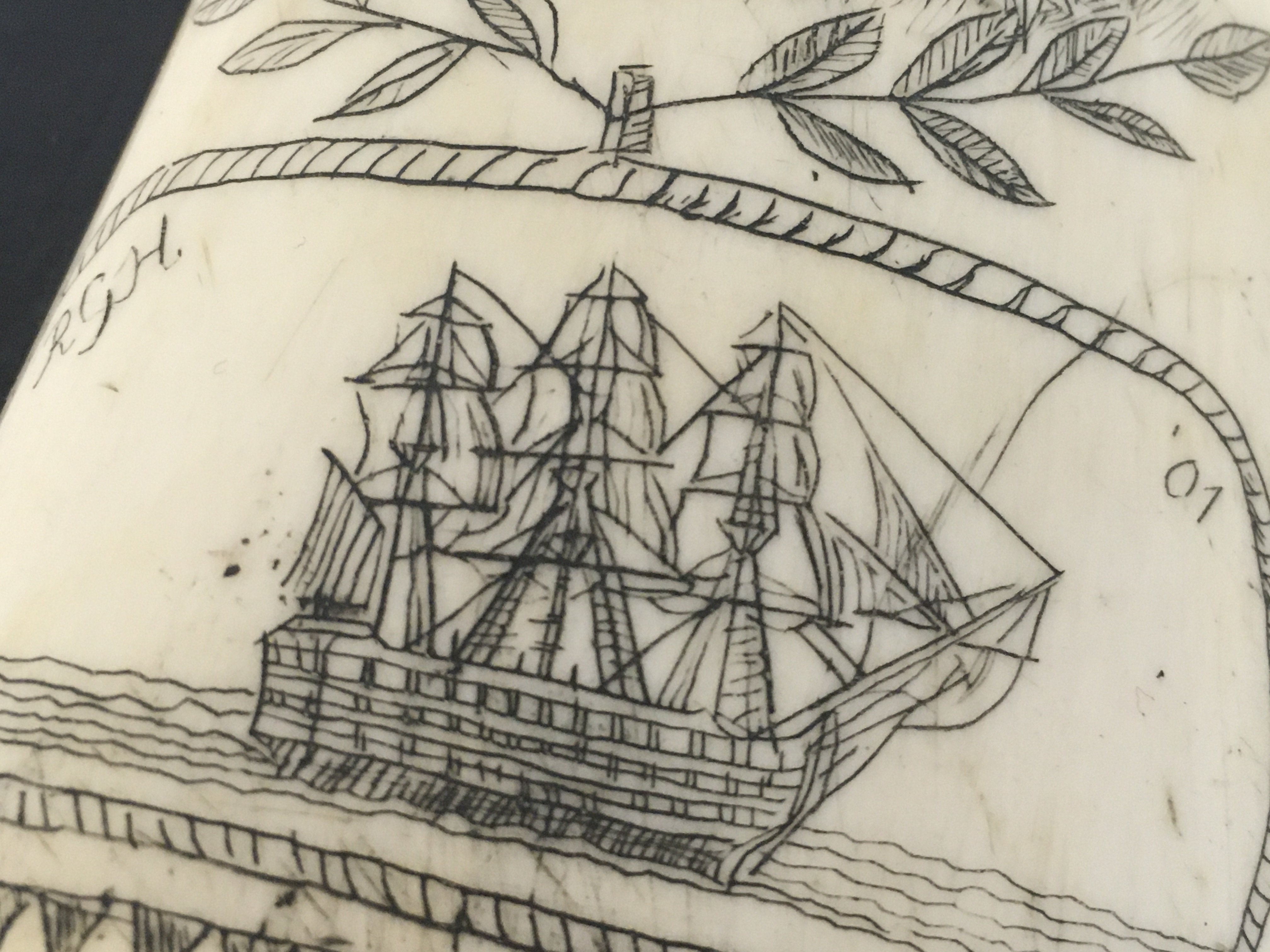 A Scrimshaw Whales tooth with Admiral Lord Nelson - Image 3 of 4