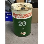 A vintage Agricastrol 5 gallon oil drum. This lot